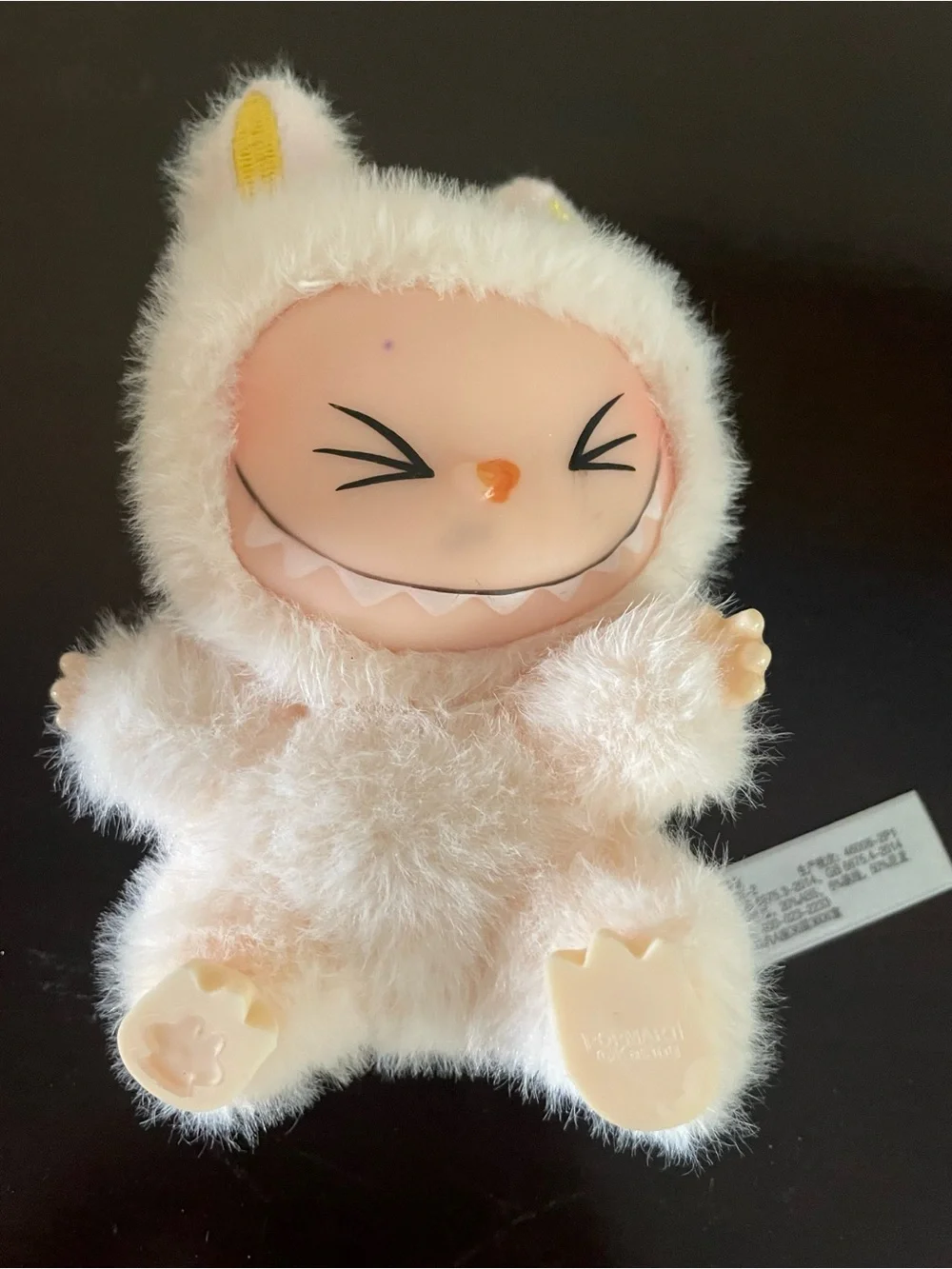 Plush Small Pet Toy - Cream Faux Fur Companion